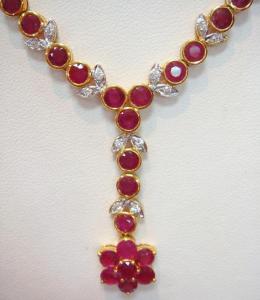 สร้อยสังวาลย์ทับทิมเพชรแท้